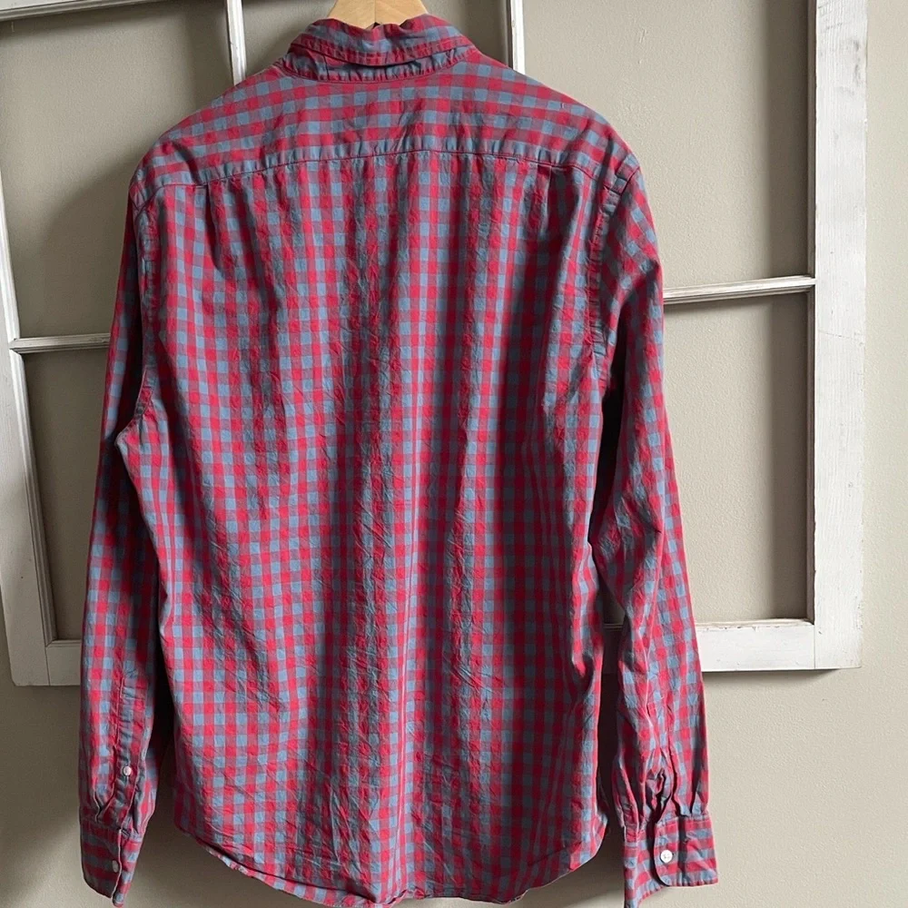 J. Crew Red and Blue Checked Button-Down Shirt